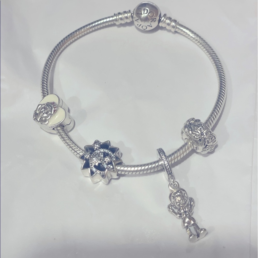 LIKE NEW  Disney Pandora Charm bracelet  *all charms&Bracelet included*